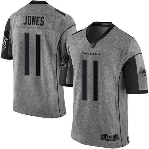 Atlanta Falcons Limited Gray Men Julio Jones Jersey NFL Football #11 Gridiron->youth nfl jersey->Youth Jersey